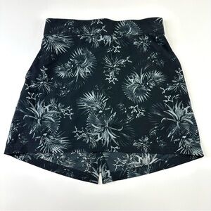 Fig Clothing Nix Skort Small Black Mirage tropical leaf pattern Small Stretch
